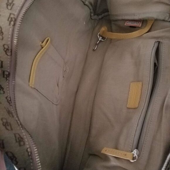 Dooney & Bourke Brown Logo Satchel Purse Handbag Monogram Shoulder Bag - Picture 6 of 9